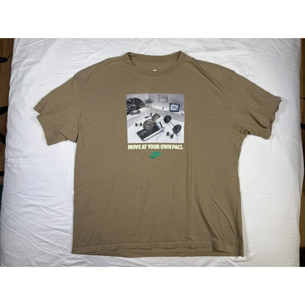 THE NIKE TEE MOVE AT YOUR OWN PACE SNAIL WORKOUT ADULT T-SHIRT XL Loose Fit